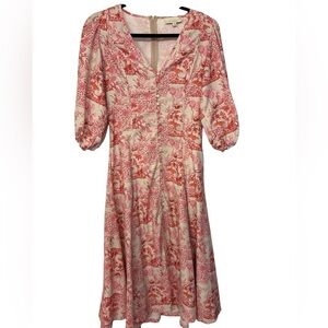 Pinch Pink and Red Patterned Dress